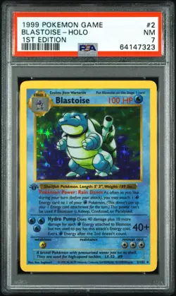 1999 POKEMON BASE SET 1ST EDITION #2 BLASTOISE-HOLO PSA 7 - Image 1
