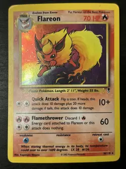 Flareon Legendary Collection Holo 10/110 Pokemon TCG Wotc Holo Eeveelution Mp - Image 1