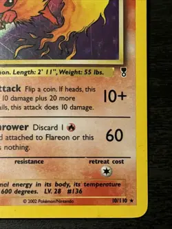 Flareon Legendary Collection Holo 10/110 Pokemon TCG Wotc Holo Eeveelution Mp - Image 4