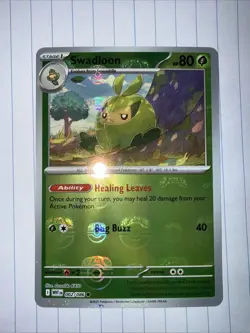 Pokemon TCG Swadloon 002/086 White Flare Master Ball Reverse Holo Common - NM - Image 1