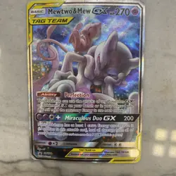 Pokemon Mewtwo and Mew GX SM191 promo Tag Team 2019 Sun & Moon - Image 1