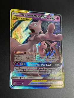Pokemon Mewtwo & Mew GX 71/236 Holo Tag Team Ultra Rare Unified Minds LP - Image 4