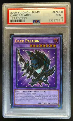 2025 Yu-Gi-Oh! 1st Edition Dark Paladin #BLMM-EN008 PSA 9 MINT - Image 1