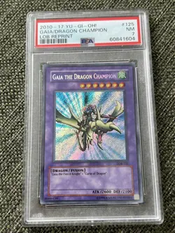 Yugioh! Gaia The Dragon Champion LOB-125 Reprint PSA 7 - Image 1