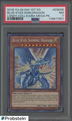 2018 YU-GI-OH! LCKC-EN008 BLUE-EYES SHINING DRAGON 1ST EDITION PSA 7 NM - Image 1