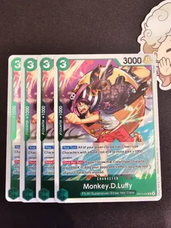 4x OP14-034 Monkey D Luffy R Playset -One Piece TCG- The Azure Sea's Seven Eng - Image 1