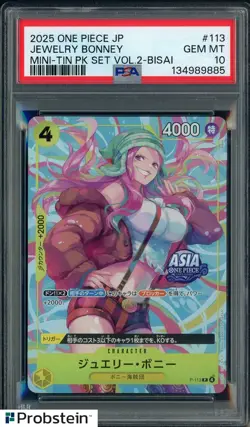 2025 One Piece JPN Mini-Tin Vol.2 #113 Jewelry Bonney PSA 10 GEM MINT - Image 1