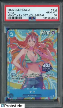 2025 One Piece JPN Mini-Tin Vol.2 #112 Nami Bisai PSA 10 GEM MINT - Image 1