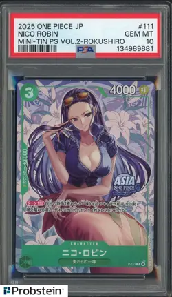 2025 One Piece JPN Mini-Tin Vol.2 #111 Nico Robin Rokushiro PSA 10 GEM MINT - Image 1