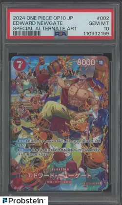 "Tcg 2024 One Piece OP10 JPN Special Alternate Art #002 Edward Newgate PSA 10 GE - Image 1