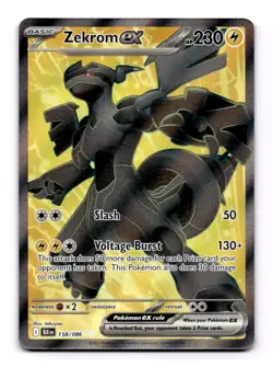 Zekrom ex 158/086 Secret Rare Pokemon TCG SV: Black Bolt NM - Image 1