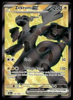 Pokemon TCG SV: Black Bolt #158/086 Zekrom ex NM - Image 1
