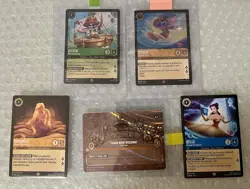 DISNEY LORCANA LOT OF 5, FIRST CHAPTER FOIL STITCH, ENCHANTED, RAPUNZEL, BELLE - Image 1
