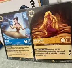 DISNEY LORCANA LOT OF 5, FIRST CHAPTER FOIL STITCH, ENCHANTED, RAPUNZEL, BELLE - Image 4