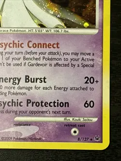 Gardevoir Holo Rare Holo Platinum 8/127 Pokemon Card Swirl! Lp+ - Image 4