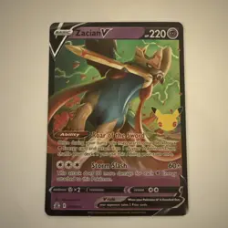 Pokemon TCG Zacian v Celebrations Holo Ultra Rare Card 016/025 NM Condition - Image 1