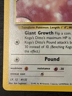 Koga's Ditto Holo Gym Challenge Rare 010/132 Pokemon Card Wotc Holo Nm - Image 5
