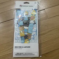 Pokemon Center NAIC 2025 Exclusive Psyduck & Wooper Mini Pins & Lanyard - NEW - Image 1