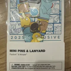 Pokemon Center NAIC 2025 Exclusive Psyduck & Wooper Mini Pins & Lanyard - NEW - Image 4