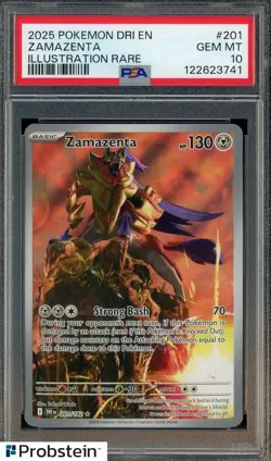 2025 Pokemon DRI EN Illustration Rare #201 Zamazenta PSA 10 GEM MINT - Image 1