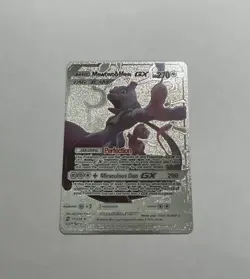 Mewtwo & Mew GX Silver Foil Fan Art Premium Collector Pokemon Card 71/236 - Image 2