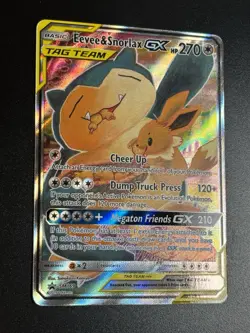 Pokemon Eevee & Snorlax GX SM169 Black Star Promo Tag Team Alt Art NM+ - Image 2