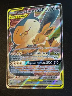 Pokemon Eevee & Snorlax GX SM169 Black Star Promo Tag Team Alt Art NM+ - Image 3
