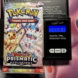 GOD PACKU🔥22.87g🔥VERY HEAVY Prismatic Evolutions Pokemon Sealed Booster Pack - Image 1