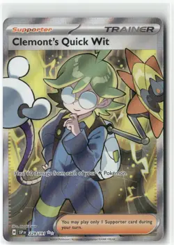 Clemont's Quick Wit, Pokemon SV08: Surging Sparks Ultra Rare, 229/191 NM - Image 1