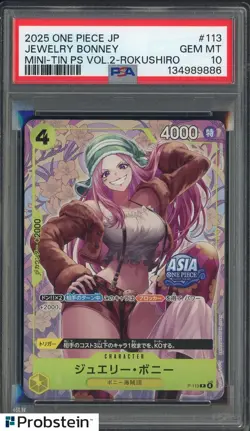 2025 One Piece JPN Mini-Tin Vol.2 #113 Jewelry Bonney PSA 10 GEM MINT - Image 1