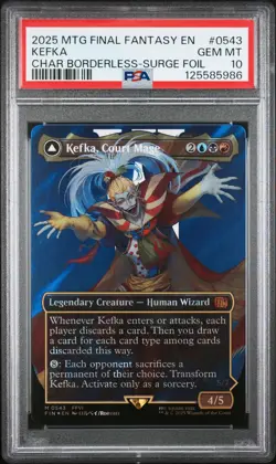 2025 MTG FINAL FANTASY #0543 KEFKA, COURT MAGE/KEFKA, RULER OF RUIN PSA 10 - Image 1
