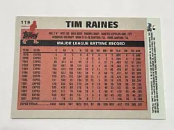 2005 Topps All-Time Fan Favorites Baseball #119 - Tim Raines - Montreal Expos - Image 2