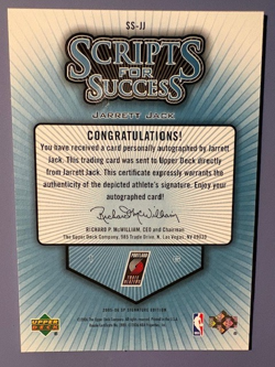 2005-06 Jarrett Jack UD SP Signature Scripts For Success Auto - 069/200 - Image 2