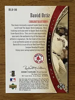 David Ortiz 2005 Upper Deck Artifacts auto jersey #15/30 - Image 2