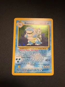 Pokemon TCG Blastoise Holo Rare Base Set 2/102 WOTC 1999 Vintage NM - Image 1