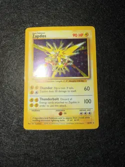 Pokemon TCG Zapdos Base Set 16/102 Holo Unlimited Holo Rare MP Condition - Image 1
