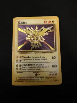 Pokemon TCG Zapdos Base Set 16/102 Holo Unlimited Holo Rare MP Condition - Image 2