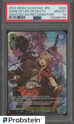 PSA 10 Weiss Schwarz Card Asuna Kirito S100-020SEC Sword Art Online Japan - Image 1