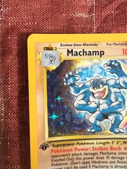 1ST EDITION POKEMON MACHAMP CARD HOLO Rare Base Set 8/102 WOTC LP - A3 - Image 2