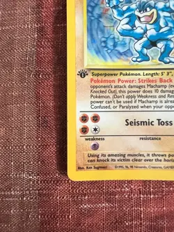 1ST EDITION POKEMON MACHAMP CARD HOLO Rare Base Set 8/102 WOTC LP - A3 - Image 5