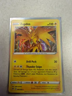 Zapdos - 048/185 - Pokemon Vivid Voltage Sword & Shield Cosmos Holo Rare Card NM - Image 1