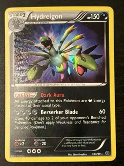 Hydreigon 103/99 Next Destinies Holo SECRET RARE Shiny Holo Pokemon Card Lp - Image 1