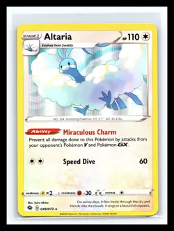 💥 Altaria 049/073 HOLO Rare Pokemon SWSH Champions Path TCG Card 2020 - Image 1