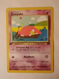 Pokemon Card Team Rocket Set 1st Edition Slowpoke 67/82 - Image 1