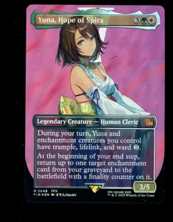 2025 Magic The Gathering Final Fantasy EN Borderless Surge Foil 0549 Yuna Hope - Image 1