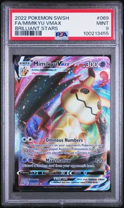 PSA 9 MIMIKYU VMAX 069/172 2022 POKEMON TCG SWORD & SHIELD BRILLIANT STARS - Image 1