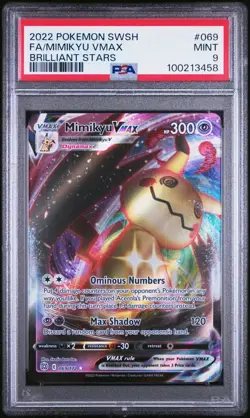 PSA 9 MIMIKYU VMAX 069/172 2022 POKEMON TCG SWORD & SHIELD BRILLIANT STARS - Image 5