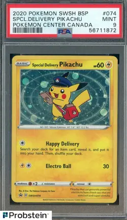 2020 Pokemon SWSH BSP Pokemon Center Canada Special Delivery Pikachu PSA 9 - Image 1