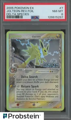 2005 Pokemon EX Delta Species #7 Jolteon Reverse Foil PSA 8 NM-MT - Image 1