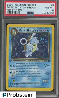 2000 Pokemon Rocket 1st Edition #3 Dark Blastoise Holo PSA 8 NM-MT - Image 1